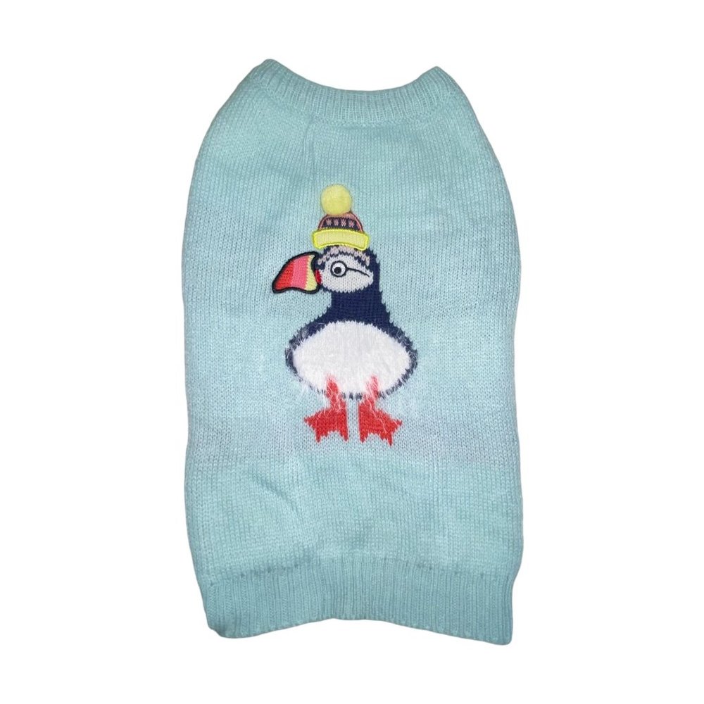 NWT Top Paw Light Blue Penguin Holiday Winter Christmas Pullover Dog Sweater L